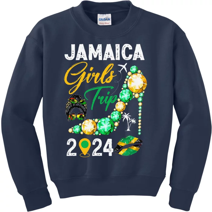 Girl Trip Jamaica 2024 Weekend Summer Vacation Trip Kids Sweatshirt