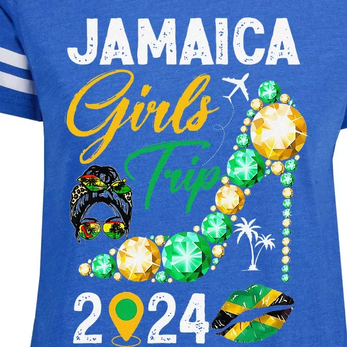 Girl Trip Jamaica 2024 Weekend Summer Vacation Trip Enza Ladies Jersey Football T-Shirt