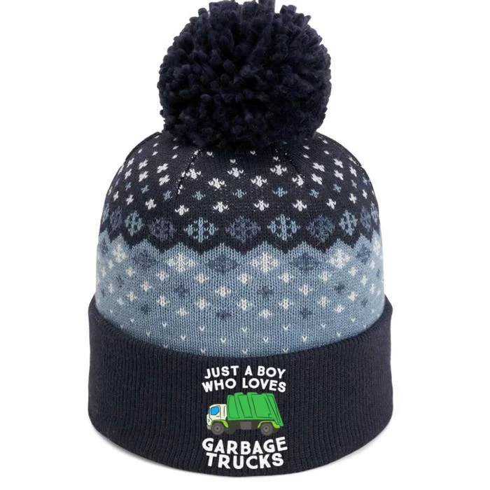 Garbage Truck Just A Boy Who Loves Garbage Trucks The Baniff Cuffed Pom Beanie