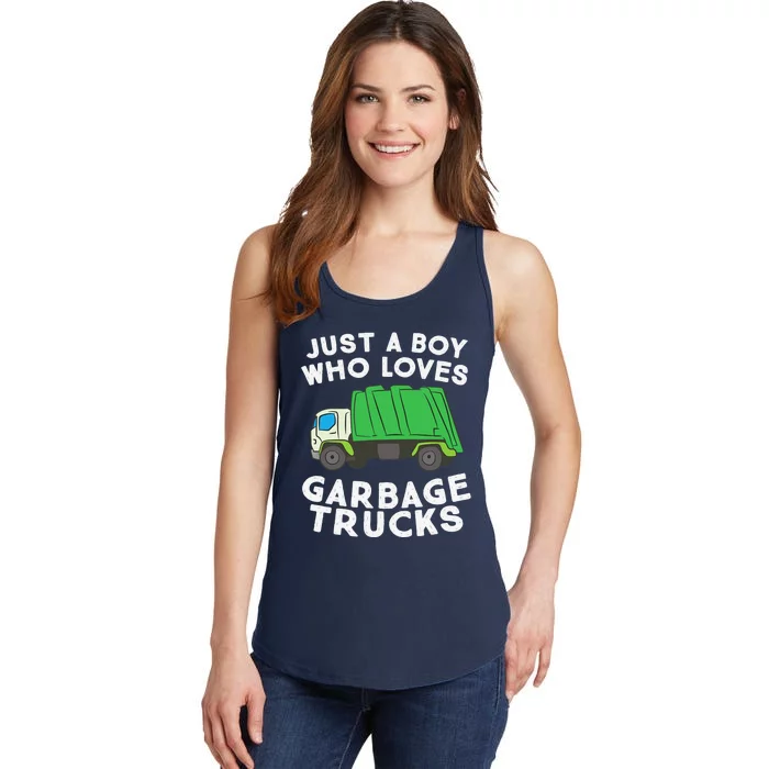 Garbage Truck Just A Boy Who Loves Garbage Trucks Ladies Essential Tank