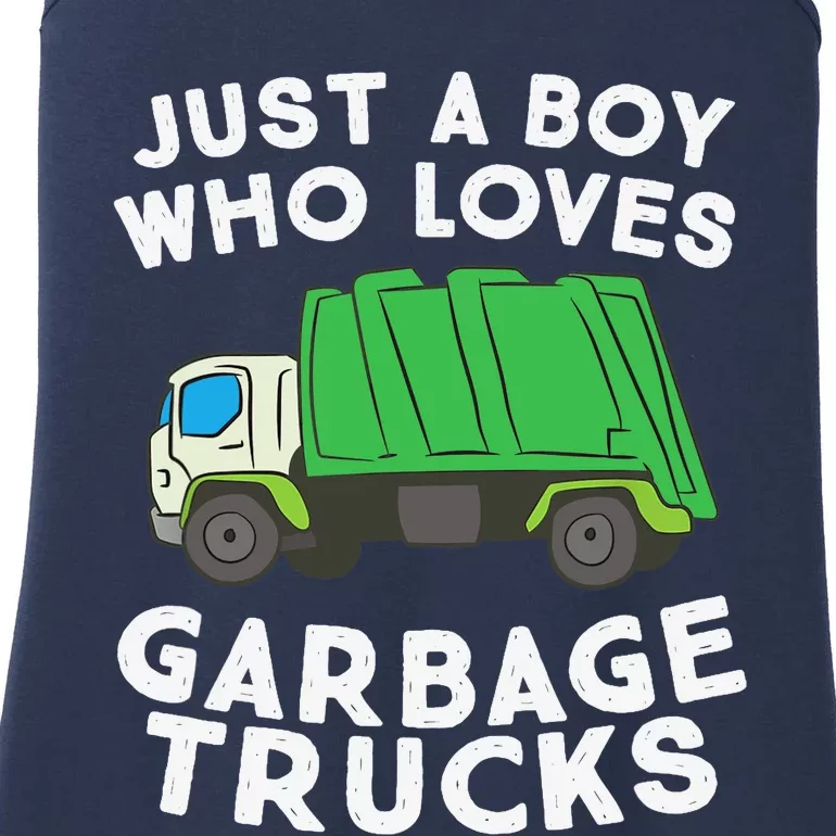 Garbage Truck Just A Boy Who Loves Garbage Trucks Ladies Essential Tank