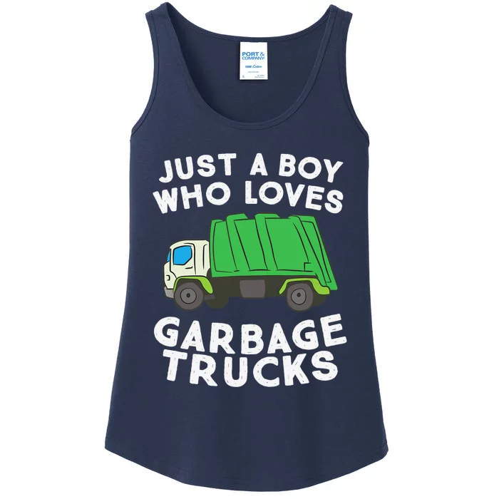 Garbage Truck Just A Boy Who Loves Garbage Trucks Ladies Essential Tank