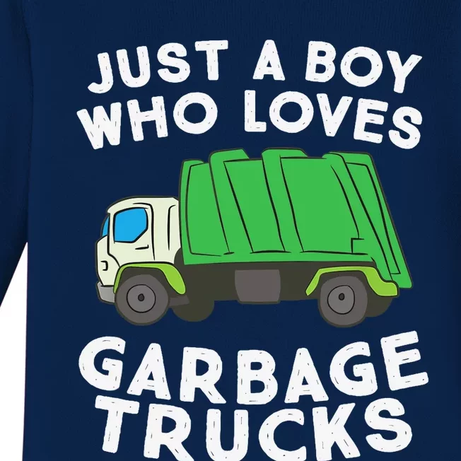 Garbage Truck Just A Boy Who Loves Garbage Trucks Baby Long Sleeve Bodysuit