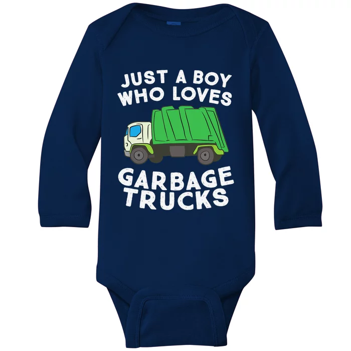 Garbage Truck Just A Boy Who Loves Garbage Trucks Baby Long Sleeve Bodysuit