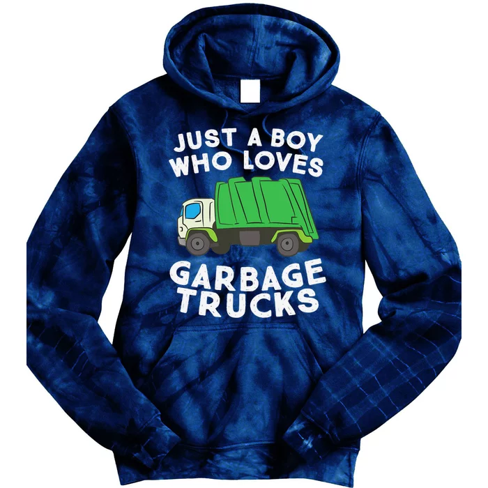 Garbage Truck Just A Boy Who Loves Garbage Trucks Tie Dye Hoodie