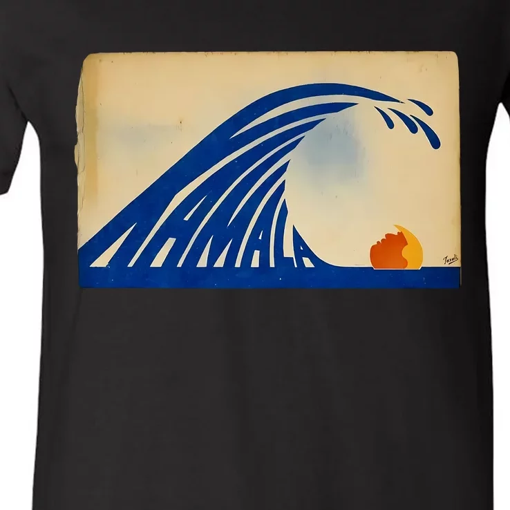 Gary Taxali Kamala Wave V-Neck T-Shirt