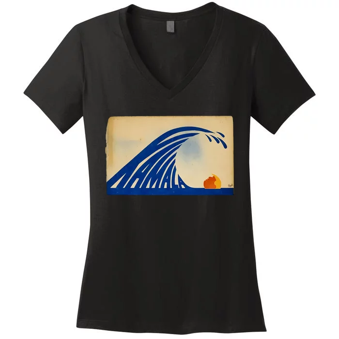 Gary Taxali Kamala Wave Women's V-Neck T-Shirt