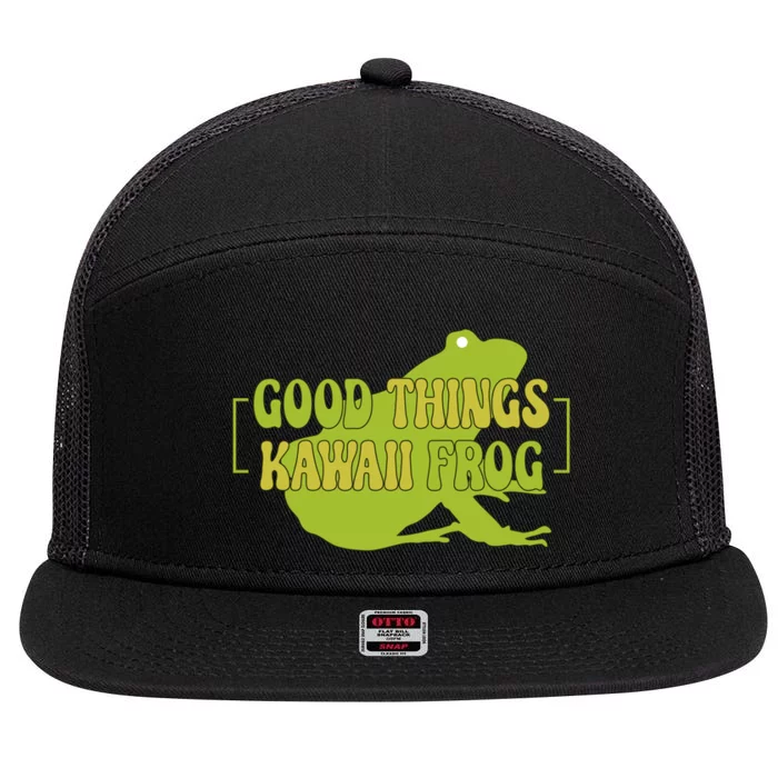 Good Things Kawaii Frog Gift 7 Panel Mesh Trucker Snapback Hat