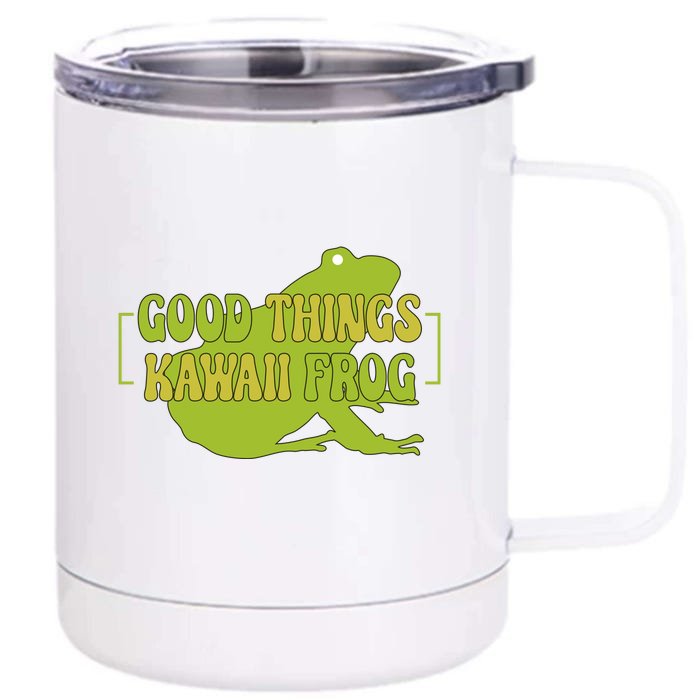 Good Things Kawaii Frog Gift Front & Back 12oz Stainless Steel Tumbler Cup