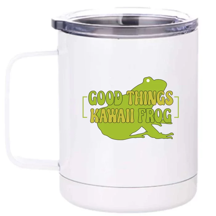 Good Things Kawaii Frog Gift Front & Back 12oz Stainless Steel Tumbler Cup