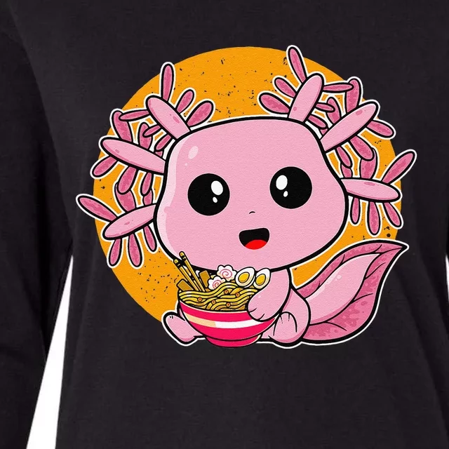 Girls Teens Kawaii Axolotl Eating Ra Noodles Anime Lover Womens Cotton Relaxed Long Sleeve T-Shirt