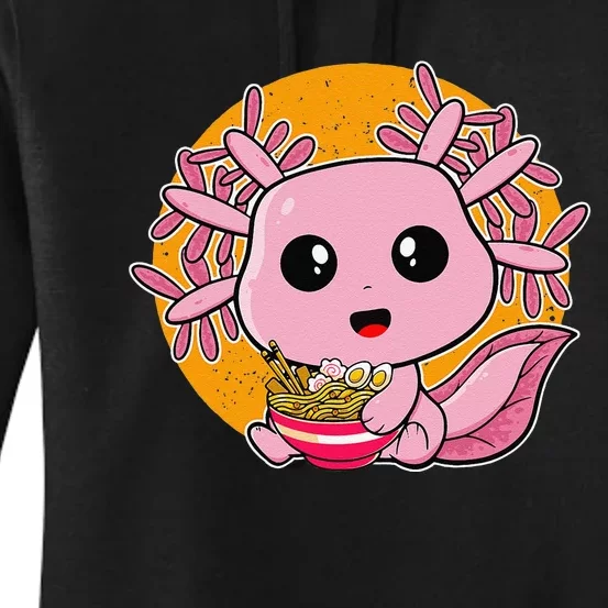 Girls Teens Kawaii Axolotl Eating Ra Noodles Anime Lover Women's Pullover Hoodie