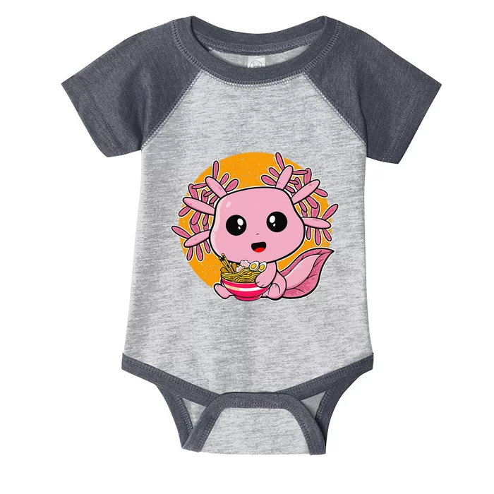 Girls Teens Kawaii Axolotl Eating Ra Noodles Anime Lover Infant Baby Jersey Bodysuit