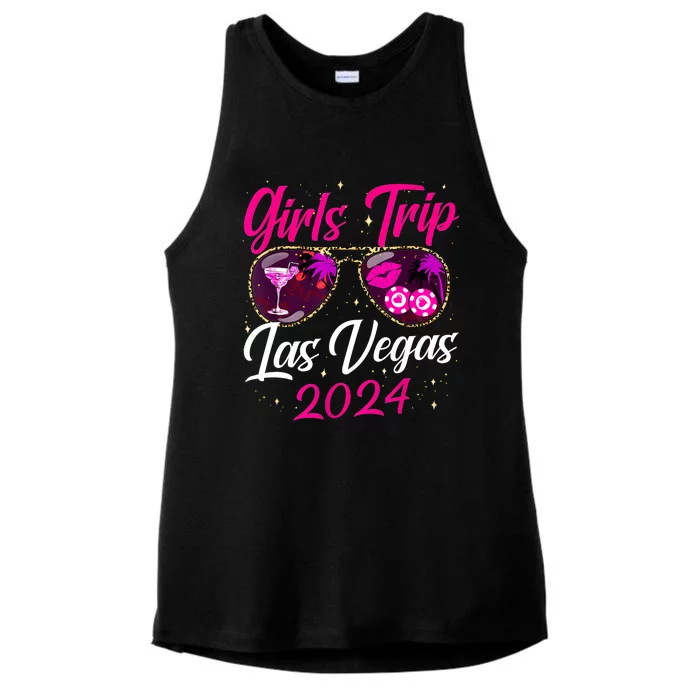 Girl Trip Las Vegas 2024 Nevada Vacation Birthday Trip Ladies Tri-Blend Wicking Tank