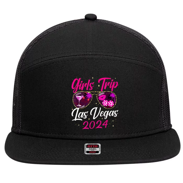 Girl Trip Las Vegas 2024 Nevada Vacation Birthday Trip 7 Panel Mesh Trucker Snapback Hat