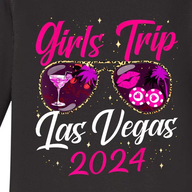 Girl Trip Las Vegas 2024 Nevada Vacation Birthday Trip Baby Long Sleeve Bodysuit