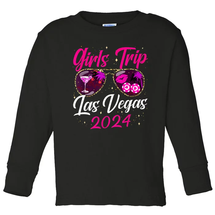 Girl Trip Las Vegas 2024 Nevada Vacation Birthday Trip Toddler Long Sleeve Shirt