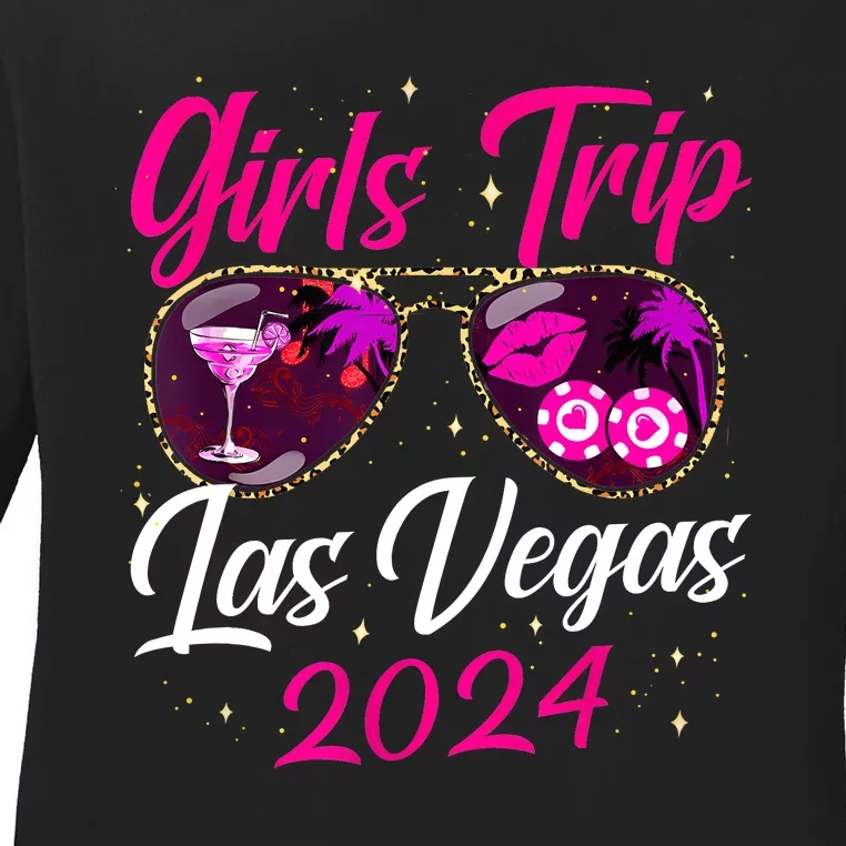 Girl Trip Las Vegas 2024 Nevada Vacation Birthday Trip Ladies Long Sleeve Shirt