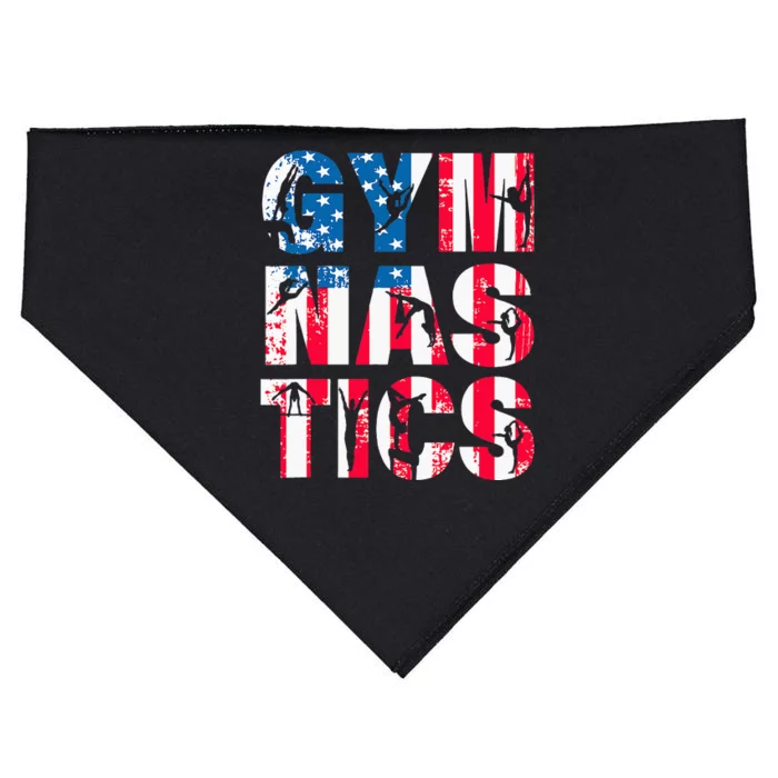 Gymnastics Team Lovers American Flag Usa Gymnast USA-Made Doggie Bandana