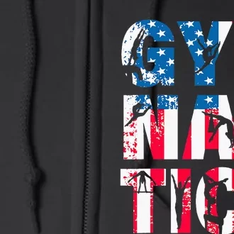 Gymnastics Team Lovers American Flag Usa Gymnast Full Zip Hoodie