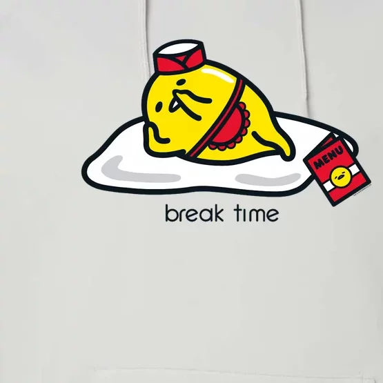 Gudetama The Lazy Egg Diner Server Break Time Performance Fleece Hoodie