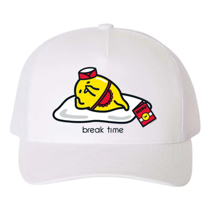 Gudetama The Lazy Egg Diner Server Break Time Yupoong Adult 5-Panel Trucker Hat