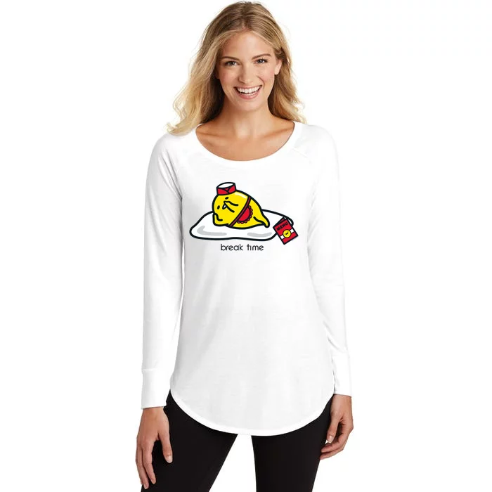 Gudetama The Lazy Egg Diner Server Break Time Women's Perfect Tri Tunic Long Sleeve Shirt