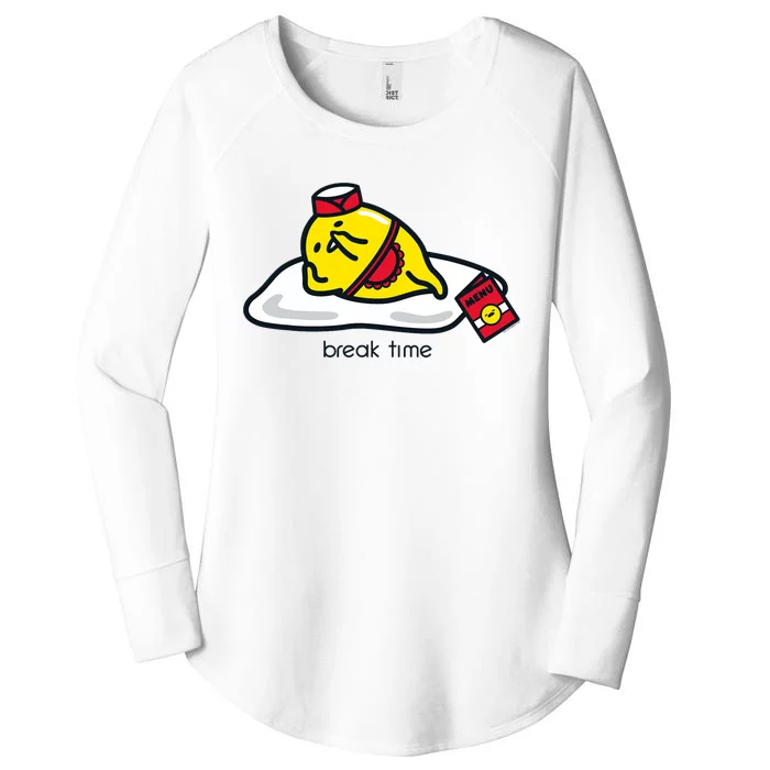 Gudetama The Lazy Egg Diner Server Break Time Women's Perfect Tri Tunic Long Sleeve Shirt