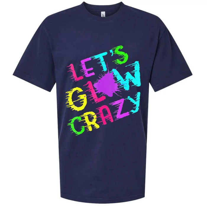 Group Team Lets A Glow Crazy Retro Colorful Quote Sueded Cloud Jersey T-Shirt