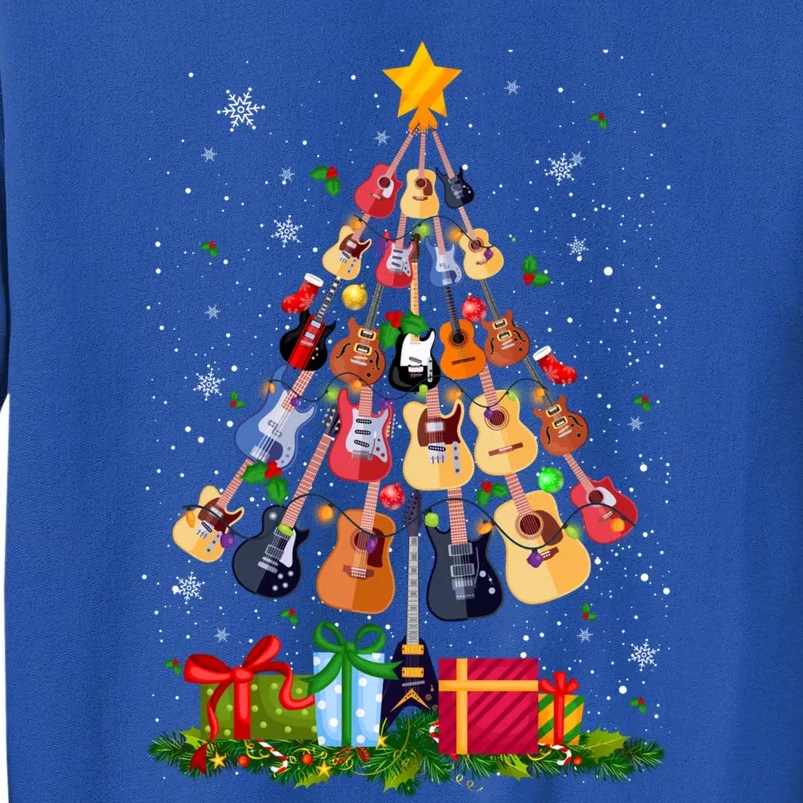 Guitar Tree Lights Christmas Pajamas Guitar Lovers Xmas Gift Sweatshirt