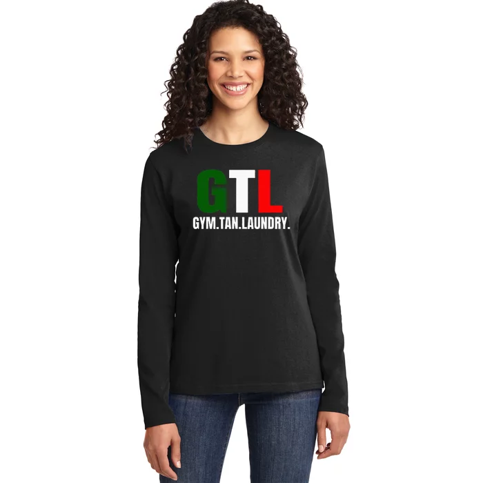 Gym Tan Laundry GTL New Jersey Garden NJ Shore Italian Flag Ladies Long Sleeve Shirt