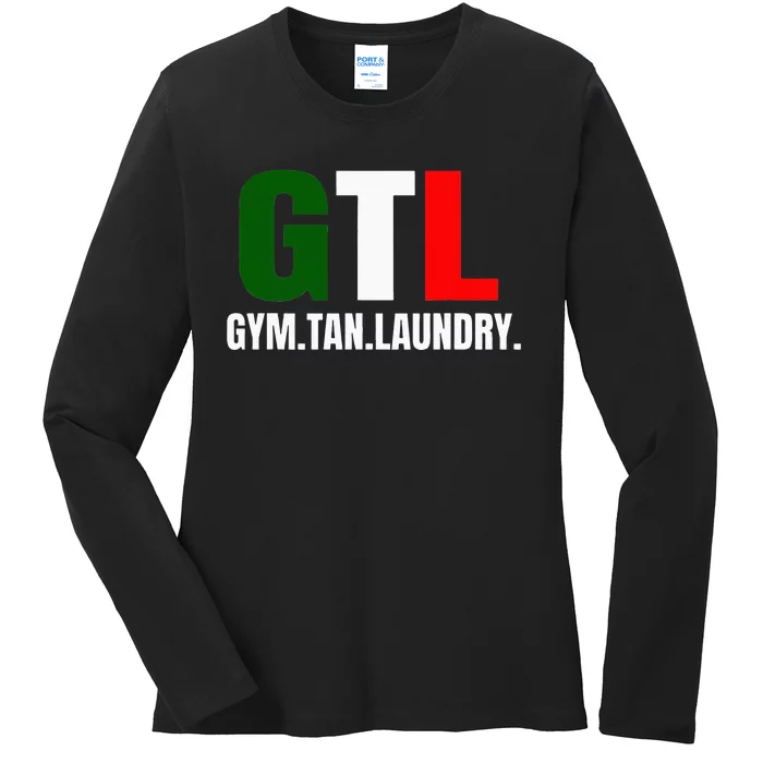 Gym Tan Laundry GTL New Jersey Garden NJ Shore Italian Flag Ladies Long Sleeve Shirt