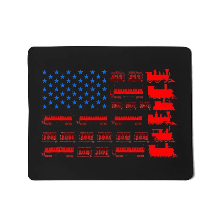 Great Train Lover Design Model Trains United States Flag Mousepad