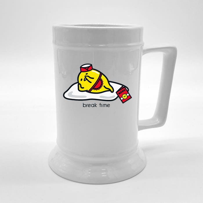 Gudetama The Lazy Egg Diner Server Break Time Front & Back Beer Stein