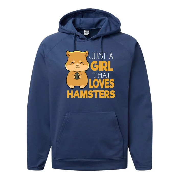 Girl That Loves Hamsters Gift Performance Fleece Hoodie