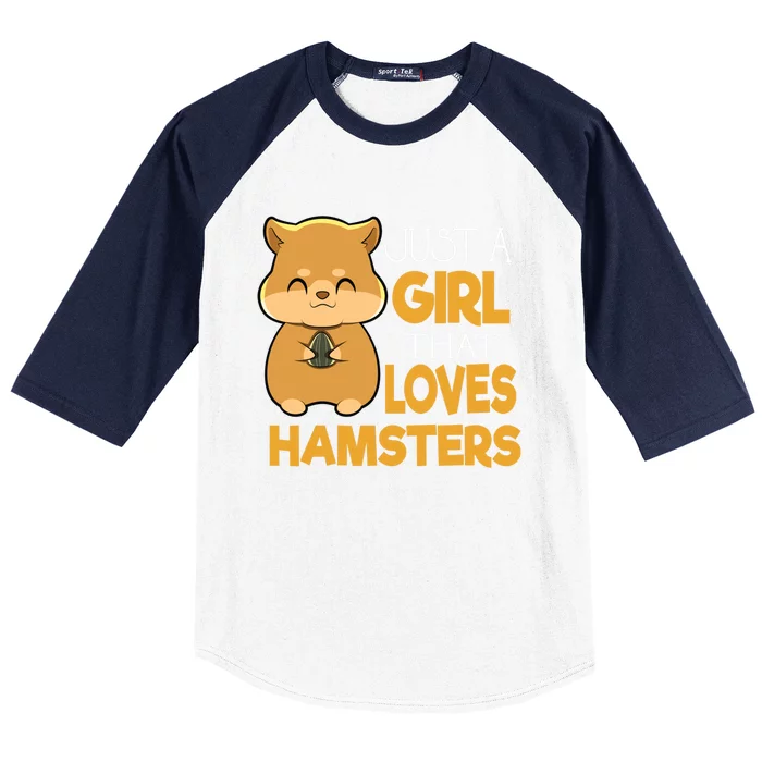 Girl That Loves Hamsters Gift Baseball Sleeve Shirt