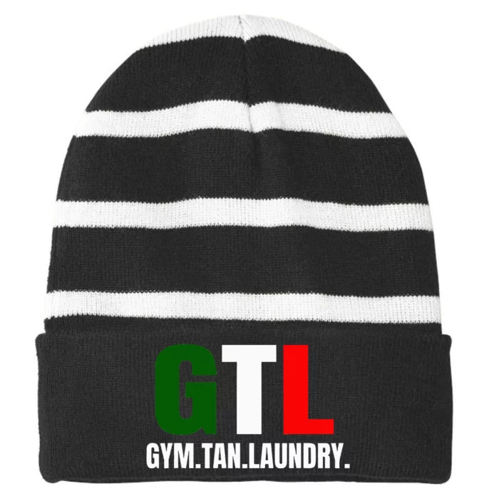 Gym Tan Laundry GTL New Jersey Garden NJ Shore Italian Flag Striped Beanie with Solid Band