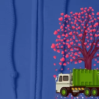 Garbage Truck Lover Heart Tree Garbage Truck Valentine's Day Cute Gift Full Zip Hoodie