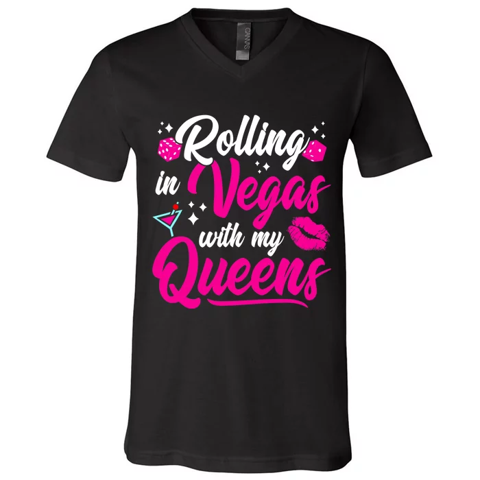 Girl Trip Las Vegas - Vegas Queens - Vegas Girl Trip V-Neck T-Shirt