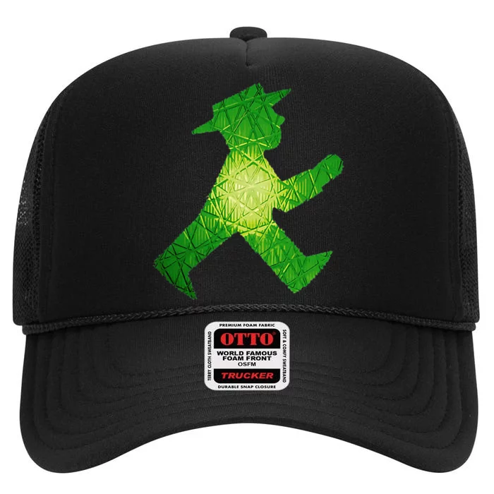 Green Traffic Light Man Ampelmann GrüN High Crown Mesh Trucker Hat