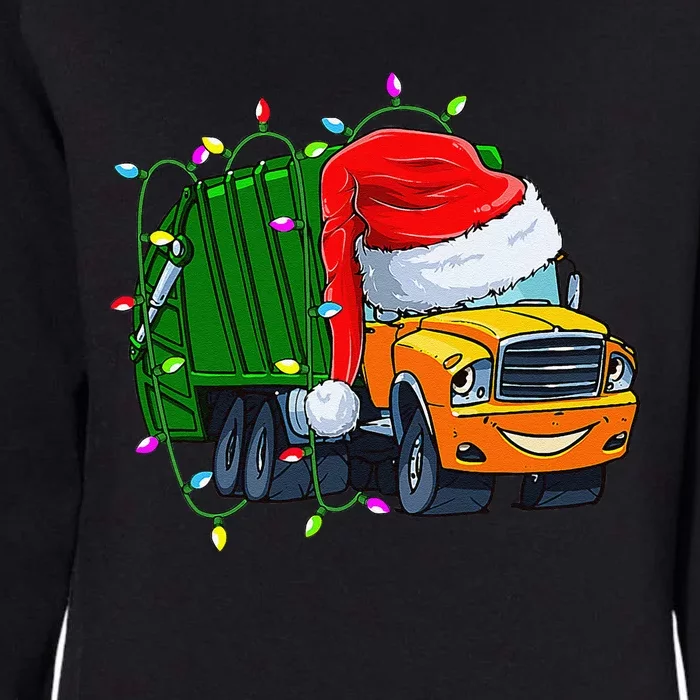 Garbage Truck Lights Christmas Trash Trucks Santa Womens California Wash Sweatshirt