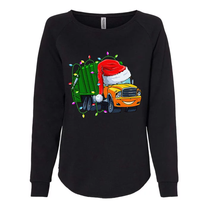 Garbage Truck Lights Christmas Trash Trucks Santa Womens California Wash Sweatshirt