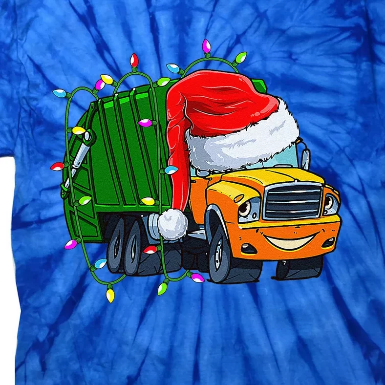 Garbage Truck Lights Christmas Trash Trucks Santa Tie-Dye T-Shirt