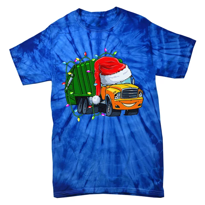 Garbage Truck Lights Christmas Trash Trucks Santa Tie-Dye T-Shirt