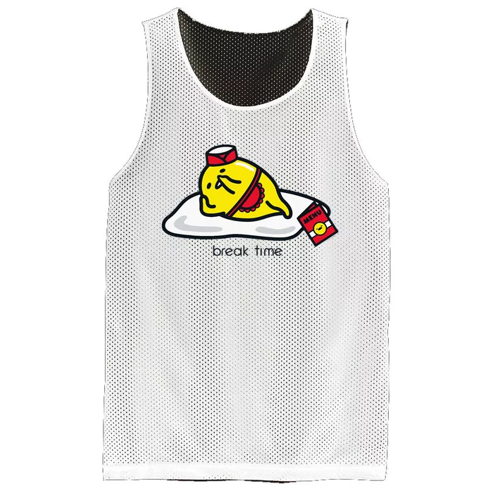 Gudetama The Lazy Egg Diner Server Break Time Mesh Reversible Basketball Jersey Tank