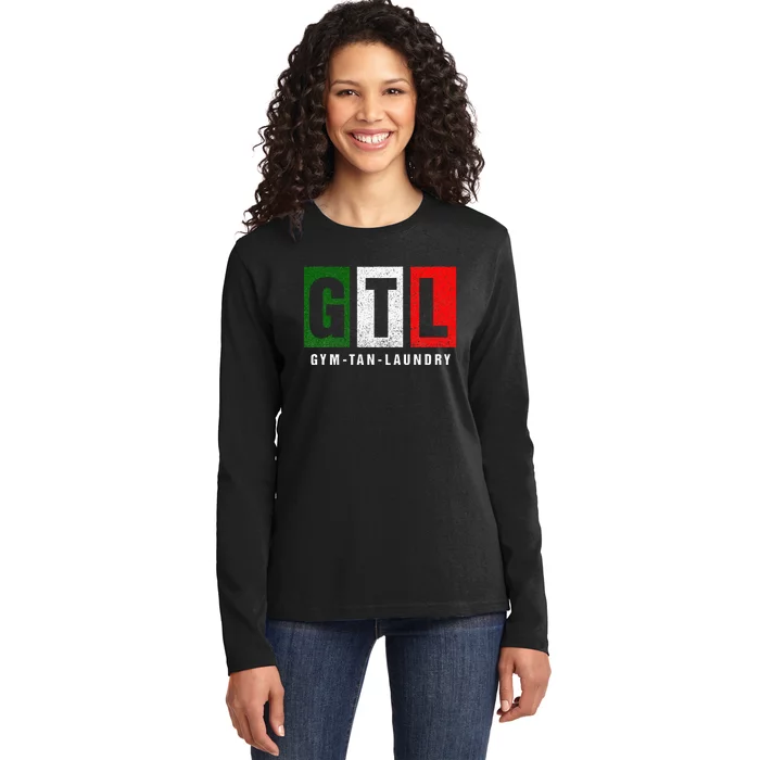 Gym Tan Laundry Gtl New Jersey Garden Nj Shore Italian Flag Ladies Long Sleeve Shirt