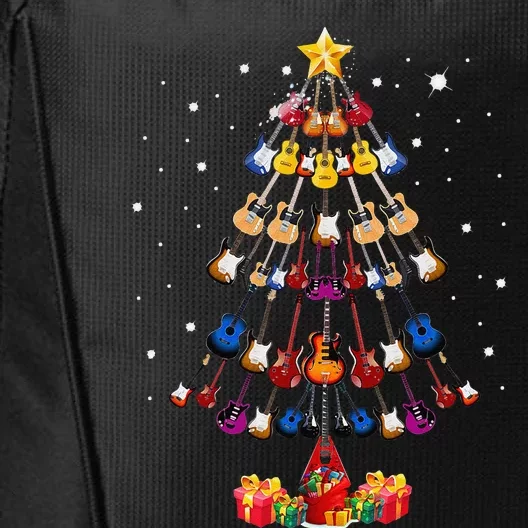 Guitar Tree Lights Christmas Pajamas Guitar Lovers Xmas City Backpack