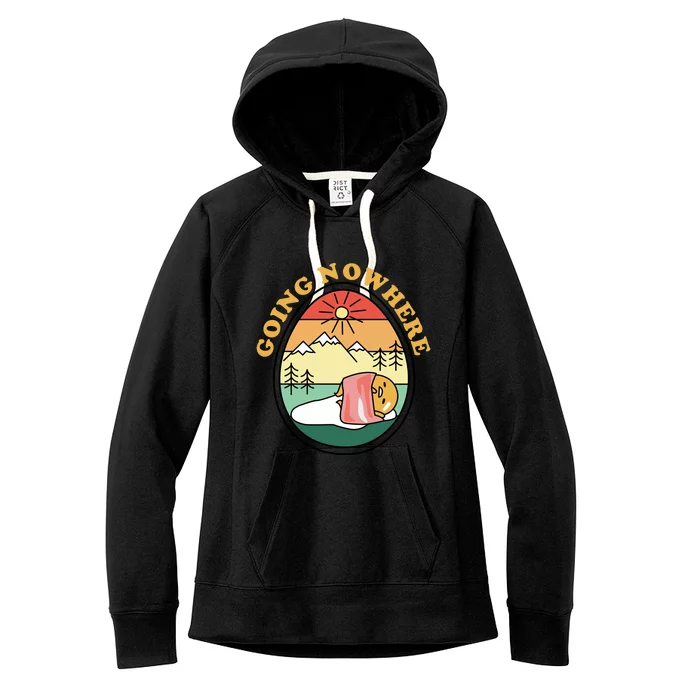 Gudetama The Lazy Egg Camping Going Nowhere Women's Fleece Hoodie