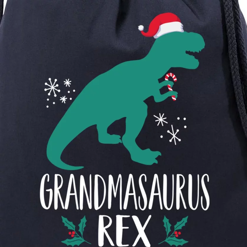 Grandmasaurus Trex Matching Family Christmas Dino Outfit Gift Drawstring Bag