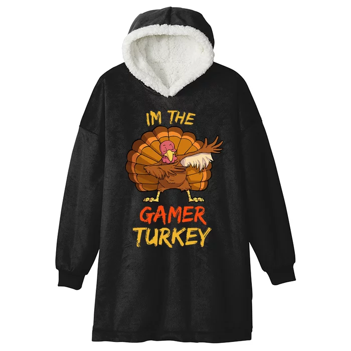 Gamer Turkey Matching Family Group Thanksgiving Party Pajama Hooded Wearable Blanket